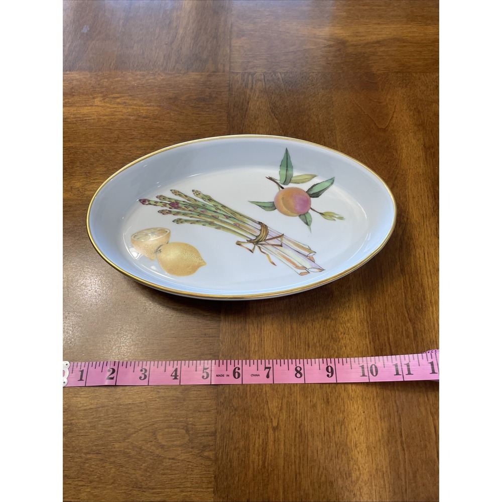 Royal Worcester‎ Evesham Gold Oval Baker Or Serving Dish England Handpainted